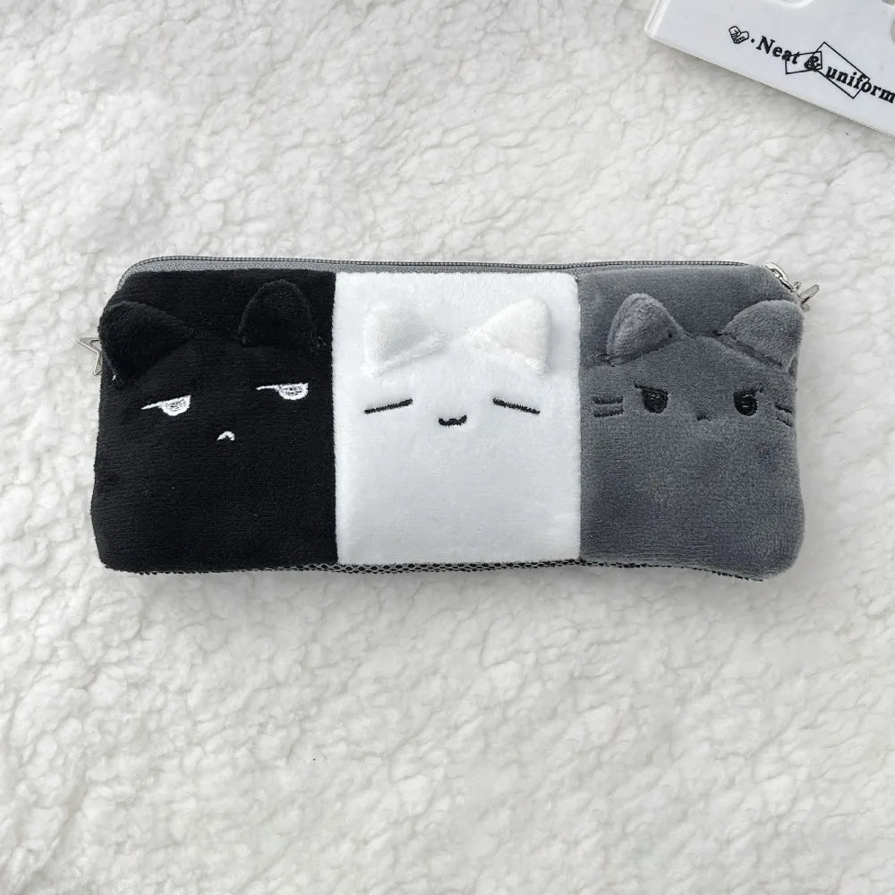 Black White Grey Kitten Pencil Case – Large Capacity Pouch Pencil Case HIP Kitten