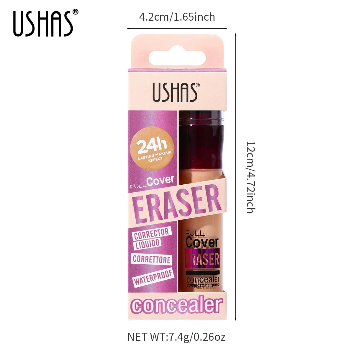 USHAS Sponge Tip Concealer – 12 Shades, Full Cover Waterproof Liquid Concealer HIP
