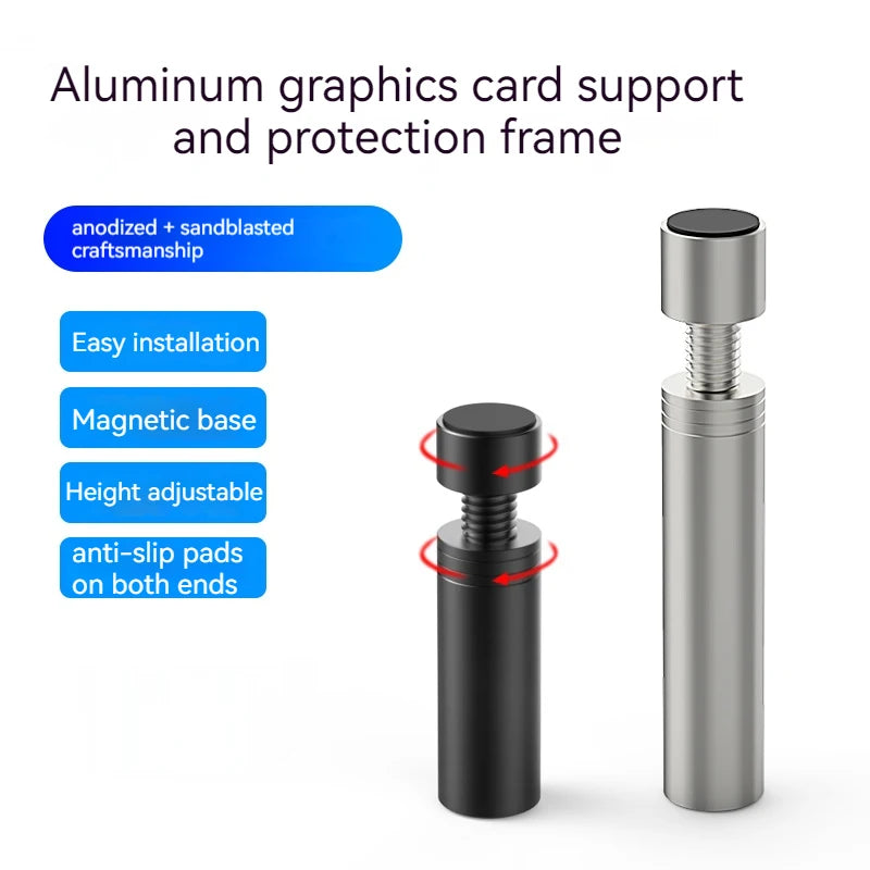 Adjustable GPU Support Bracket | Aluminum Alloy, 27–120mm GPU Support Bracket HIP
