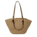 Handmade Straw Woven Tote Bag – Large Summer Shoulder Bag Straw Tote Bag HIP Khaki