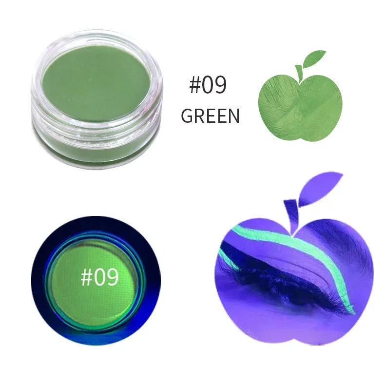 12Colors Eyeliner Cream Neon Colored Halloween Liner Eyeliner Pen Waterproof UV Blacklight Fluorescent Face Body Paint Makeup HIP 09 Water Painting