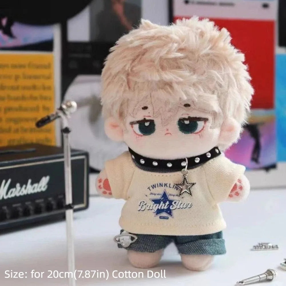 20cm Cotton Doll Clothes Set – T-Shirt, Trousers & Necklace Doll Clothes Set HIP