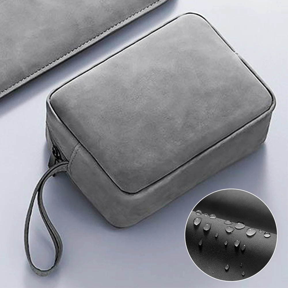 Waterproof PU Leather Travel Tech Organizer Pouch Bag Travel Organizer Pouch HIP Dark Gray