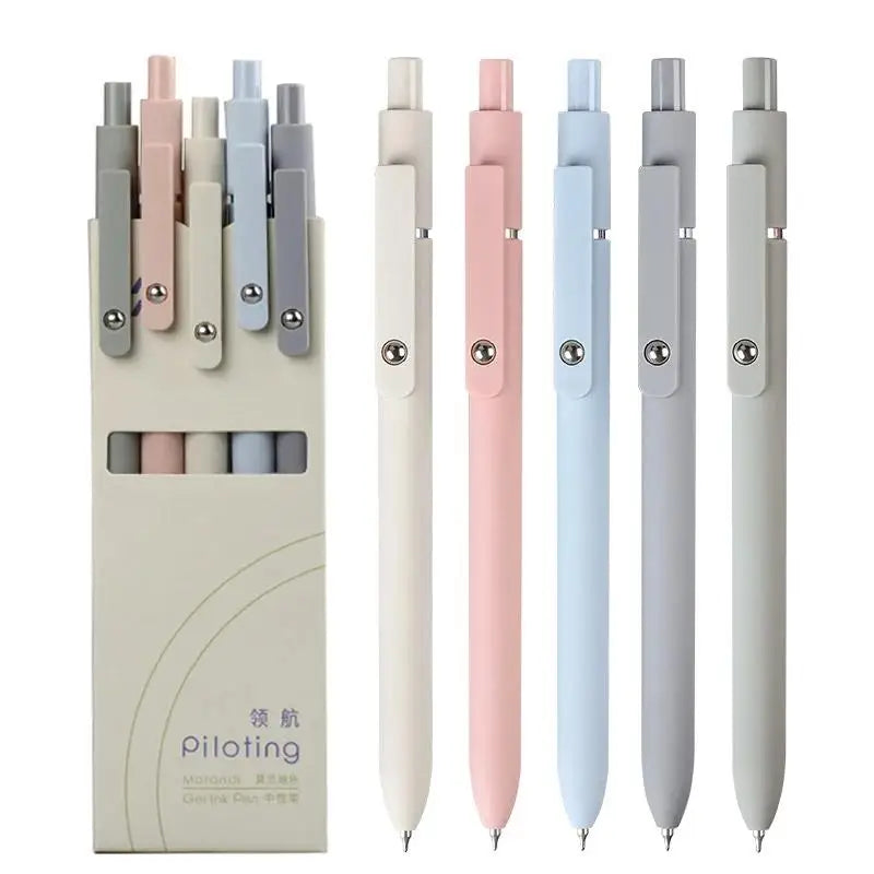 5-Color Retro Retractable Gel Pen Set – Fine Point Smooth Ink Gel Pen Set HIP Morandi