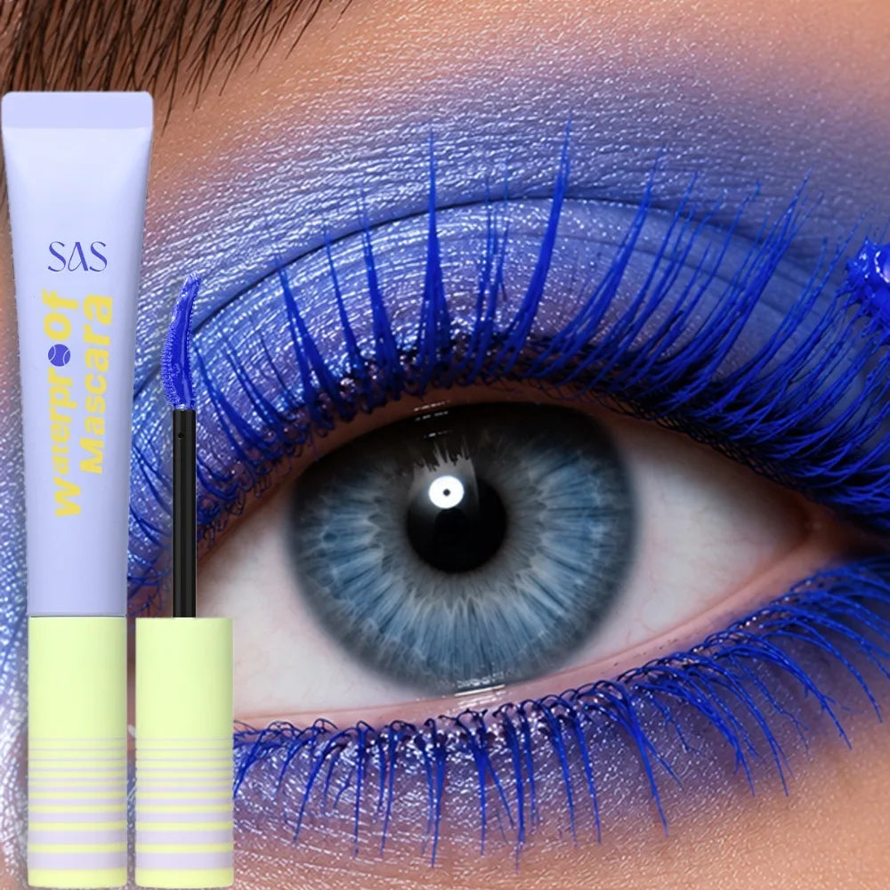 Colored Mascara Waterproof Smudge Resistant Long Lasting Purple Blue Brown Mascara Slender Curling Extended Eye Lashes Makeup HIP