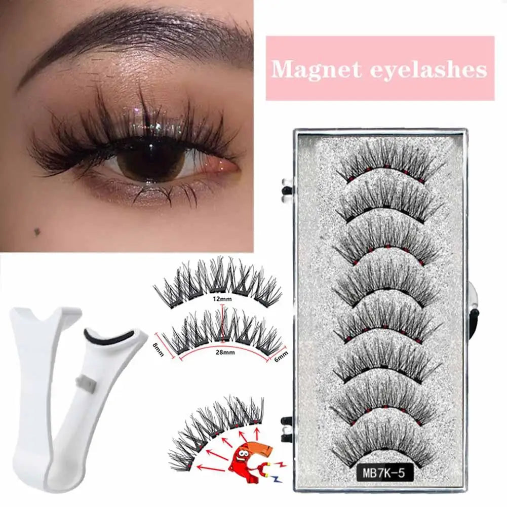 3D Natural Magnetic Eyelashes,With 5 Magnetic Lashes Shipping Box Eyelashes Handmade False Gift Reusable Support Drop Magne T6N2 HIP