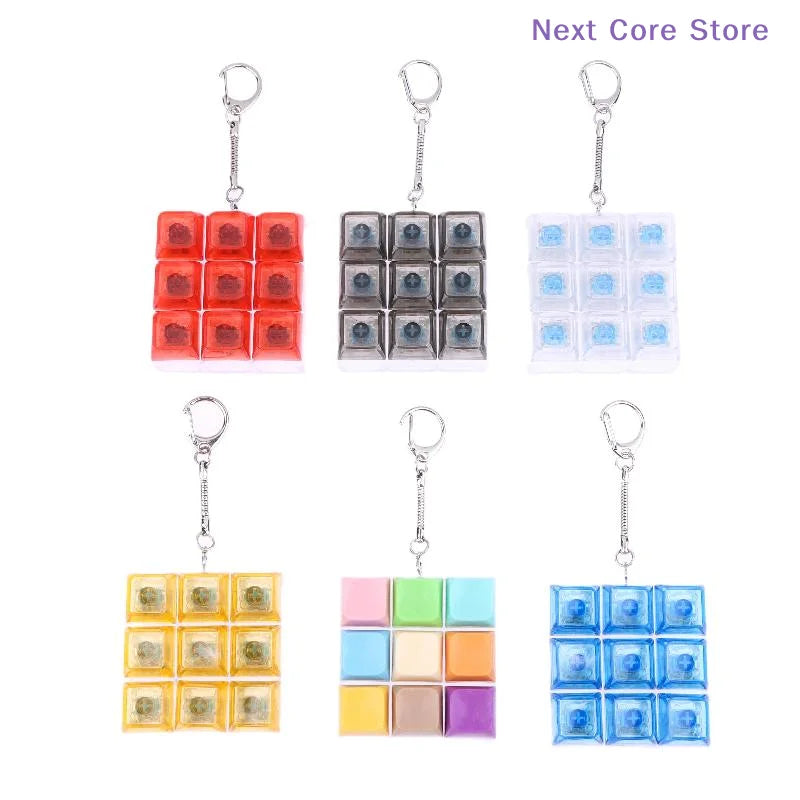 9-Key Mechanical Keyboard Keycap Fidget Toy & Keychain Fidget Novelty Toy HIP