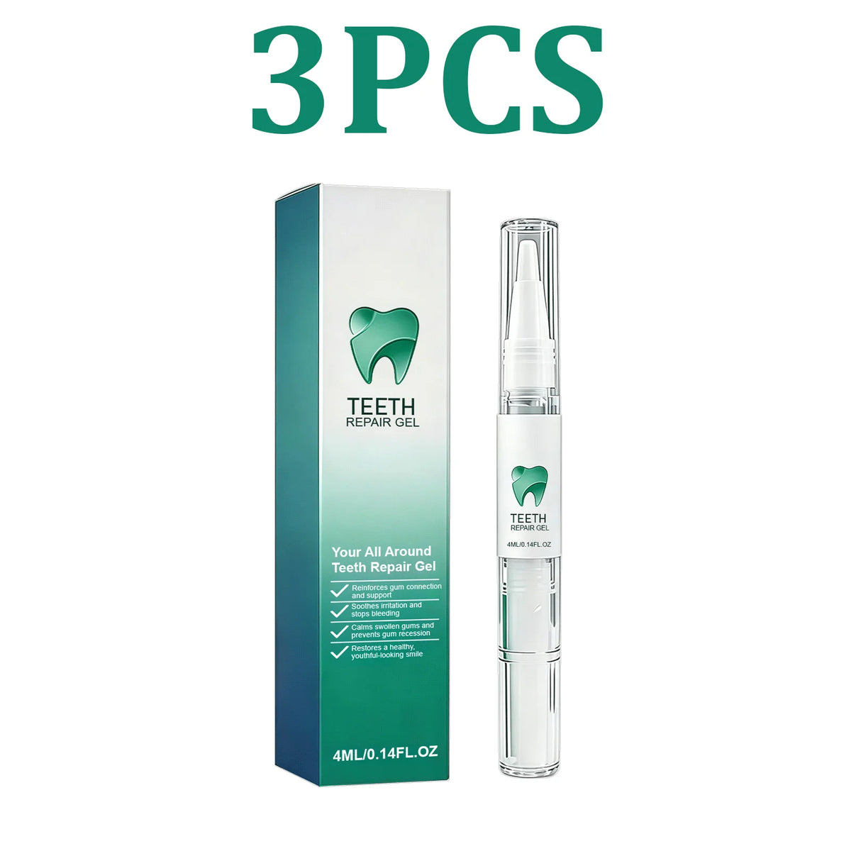 Teeth Brightening Gel Serum – Mint Fresh Breath & Gum Care Teeth Whitening Gel HIP 3PCS