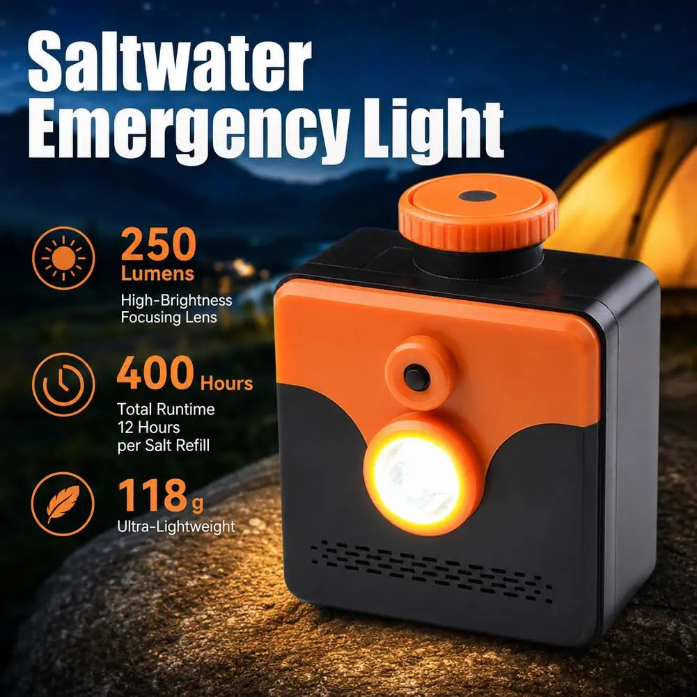 Salt Water Powered Emergency LED Light No Battery No Charging Survival Lamp Portable Camping Power Outage Survival Lantern HIP
