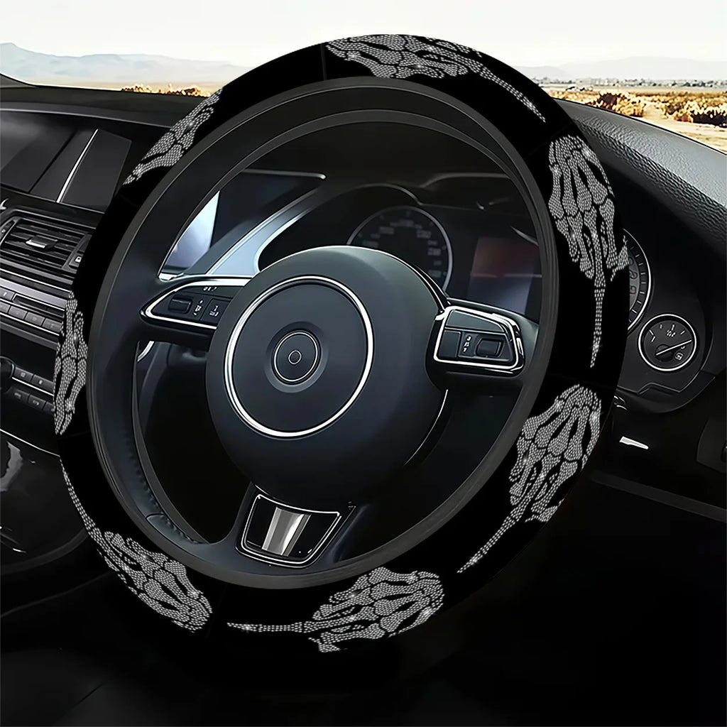 Skeleton Steering Wheel Cover – Gothic Style, Universal Fit Steering Wheel Cover HIP