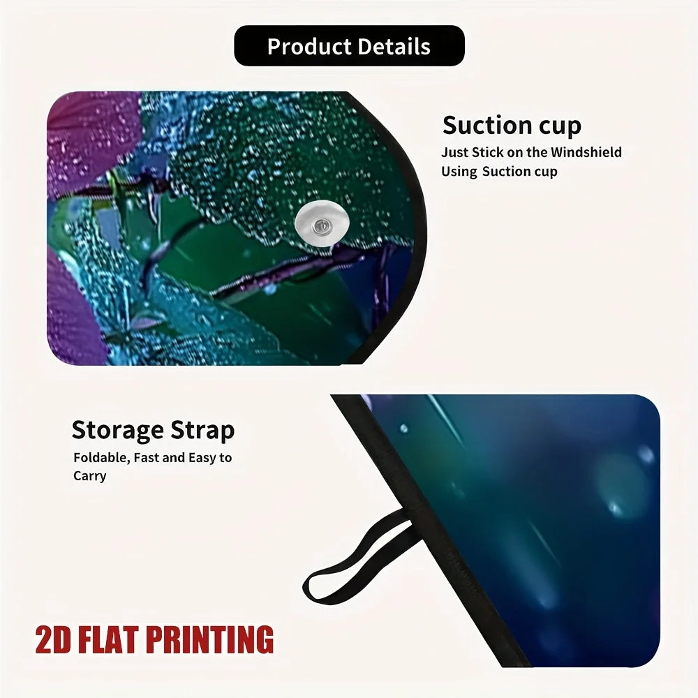 Floral Polyester Car Windshield Sunshade – Full Coverage Car Windshield Sunshade HIP