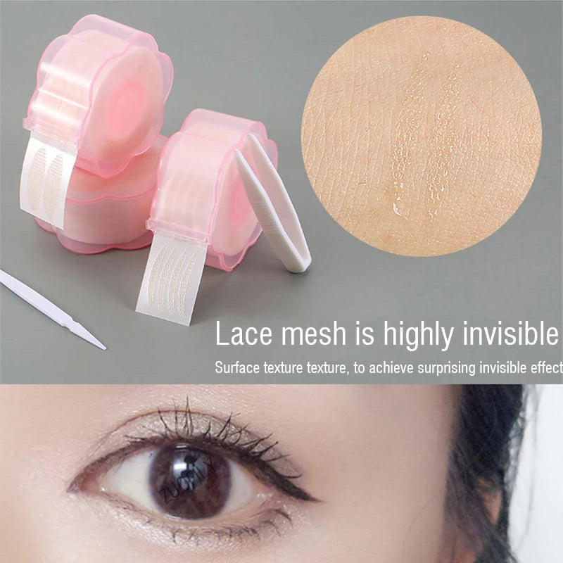 480PCS Invisible Double Eyelid Tape Self-Adhesive Gauze Slim/Wide Waterproof Fiber Stickers for eyelid with free Tools Cosmetics HIP