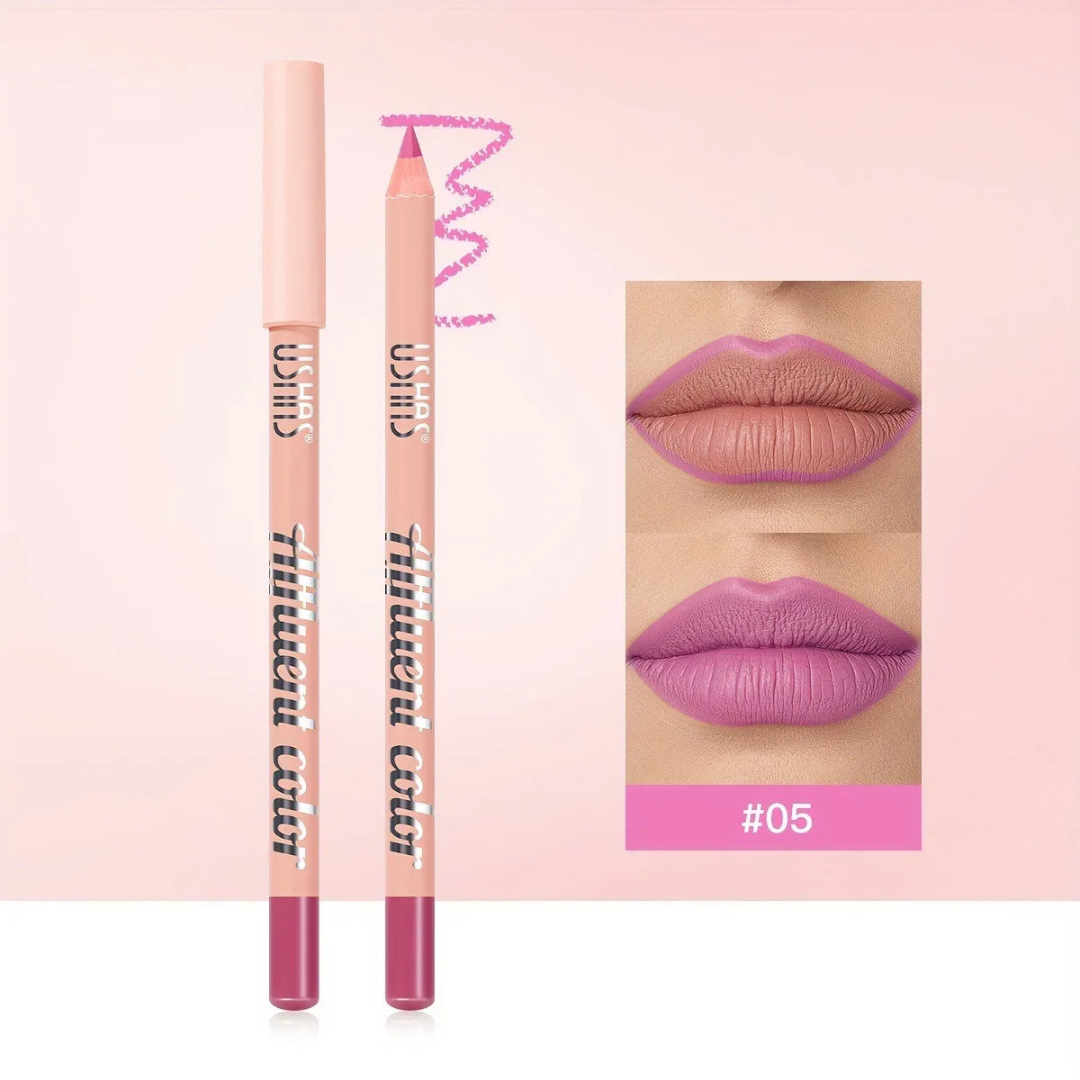 Ultra Matte Lip Liner Pencil Long-lasting Silky Smooth Outline and Filling Lips Contouring Versatile Shades for All Skin Types HIP 05