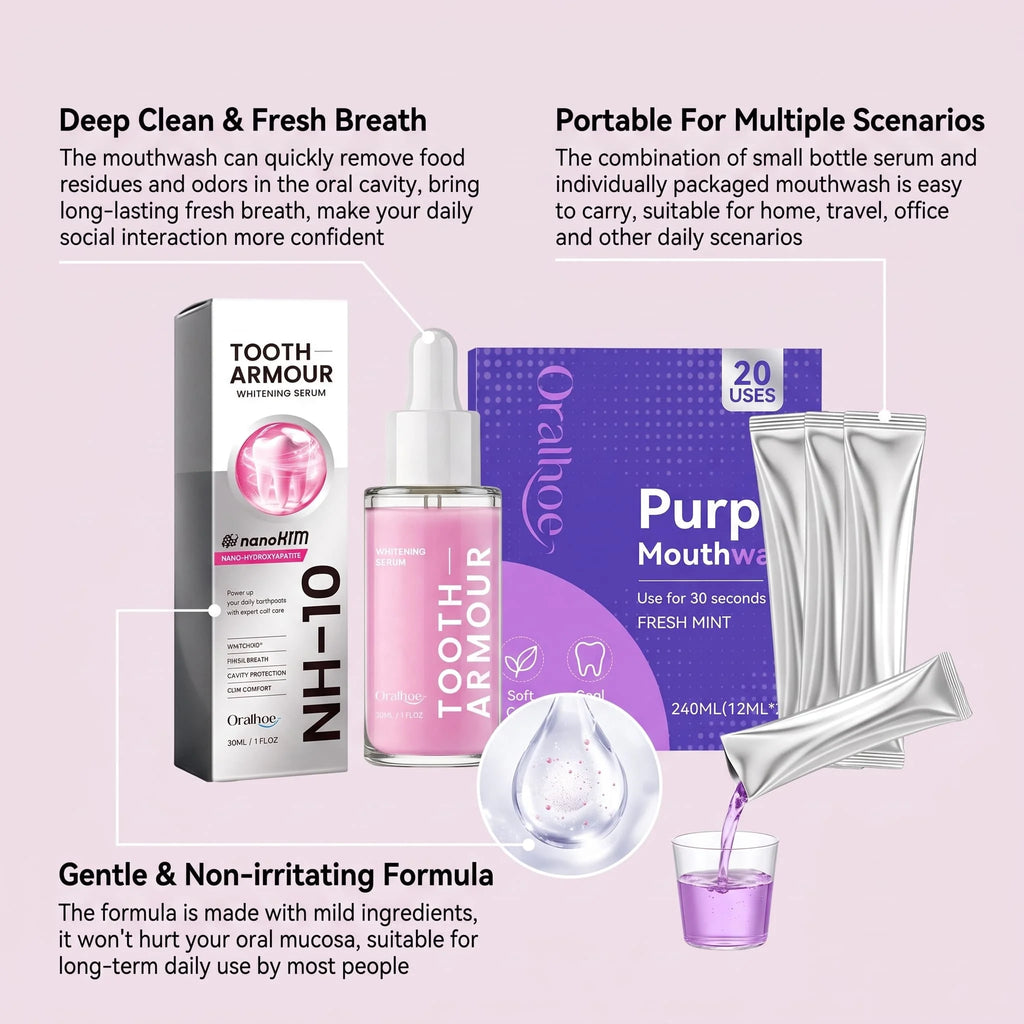 Purple Mouthwash Strips & Teeth Brightening Serum Oral Care Kit Oral Care Kit HIP