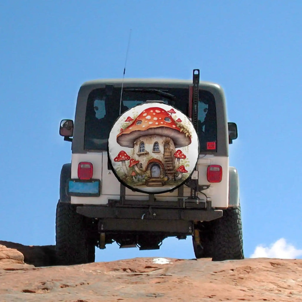 Mushroom Spare Tire Cover – Weatherproof Wheel Protector 12"–18" Spare Tire Cover HIP