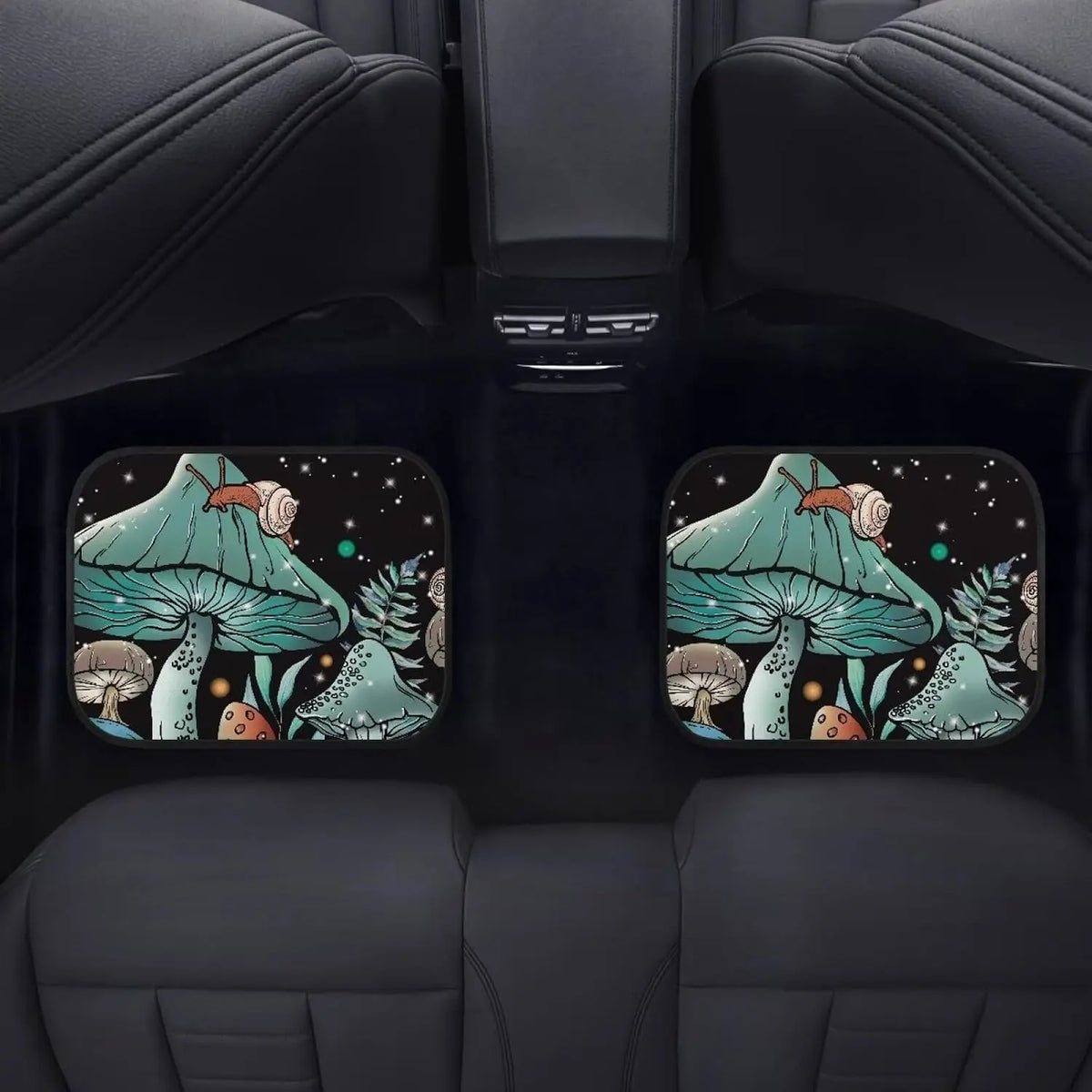 Mushroom Snail Teal Car Floor Mats – 4-Piece Non-Slip Set Car Floor Mat Set HIP