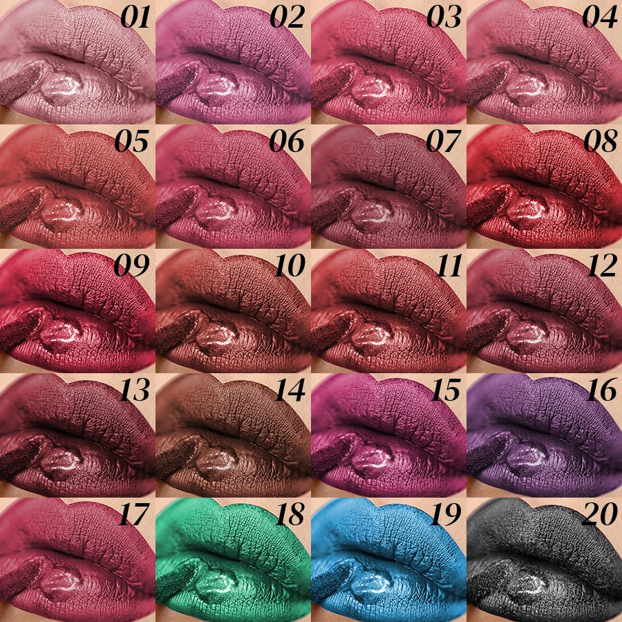20 Color Matte To Shiny Glitter Liquid Lipstick Shiny Lip Gloss Diamond Lip Makeup Waterproof Long Lasting Pearl Lipgloss Women HIP