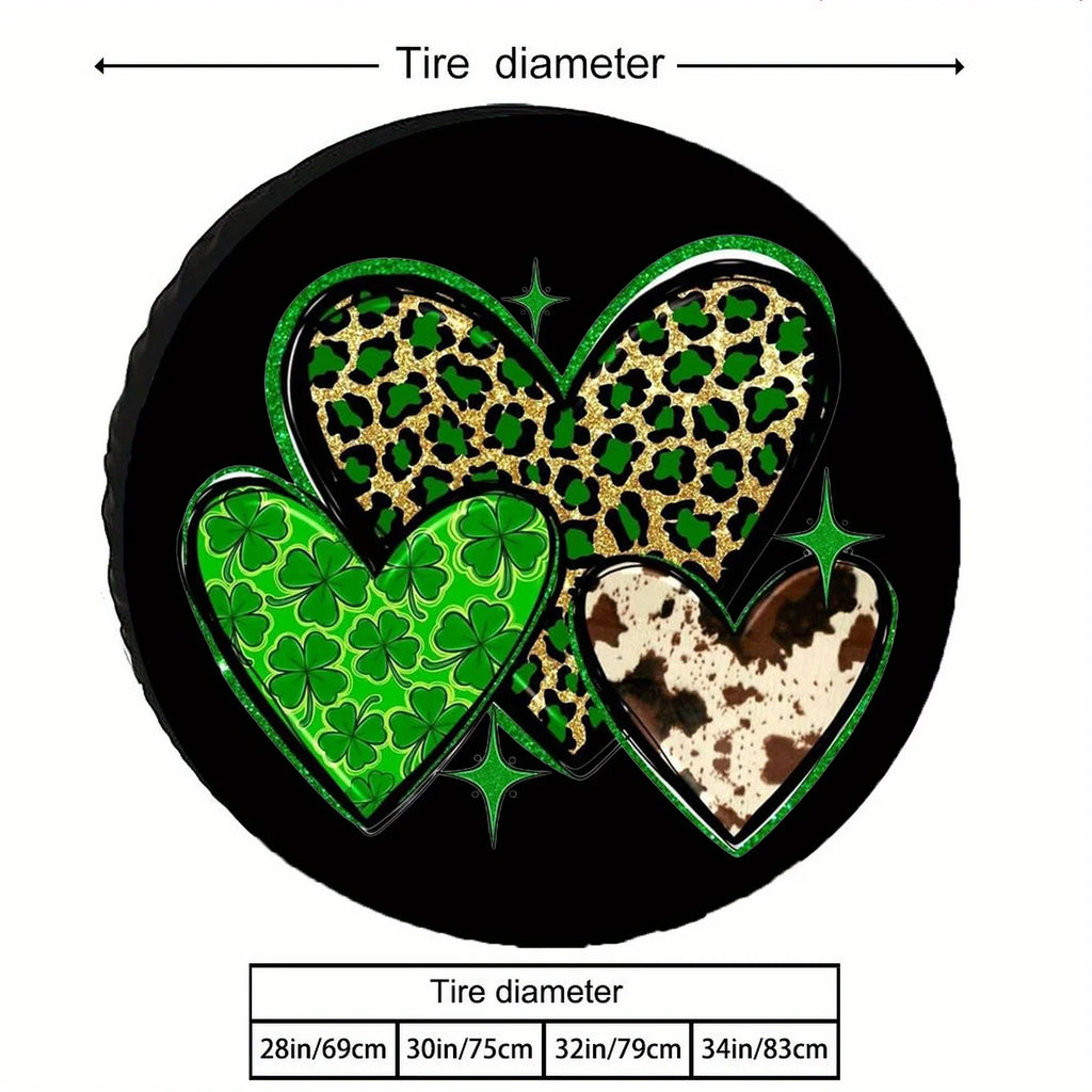 St. Patrick's Day Tire Cover – Polyester, Fits RV SUV Truck Spare Tire Cover HIP