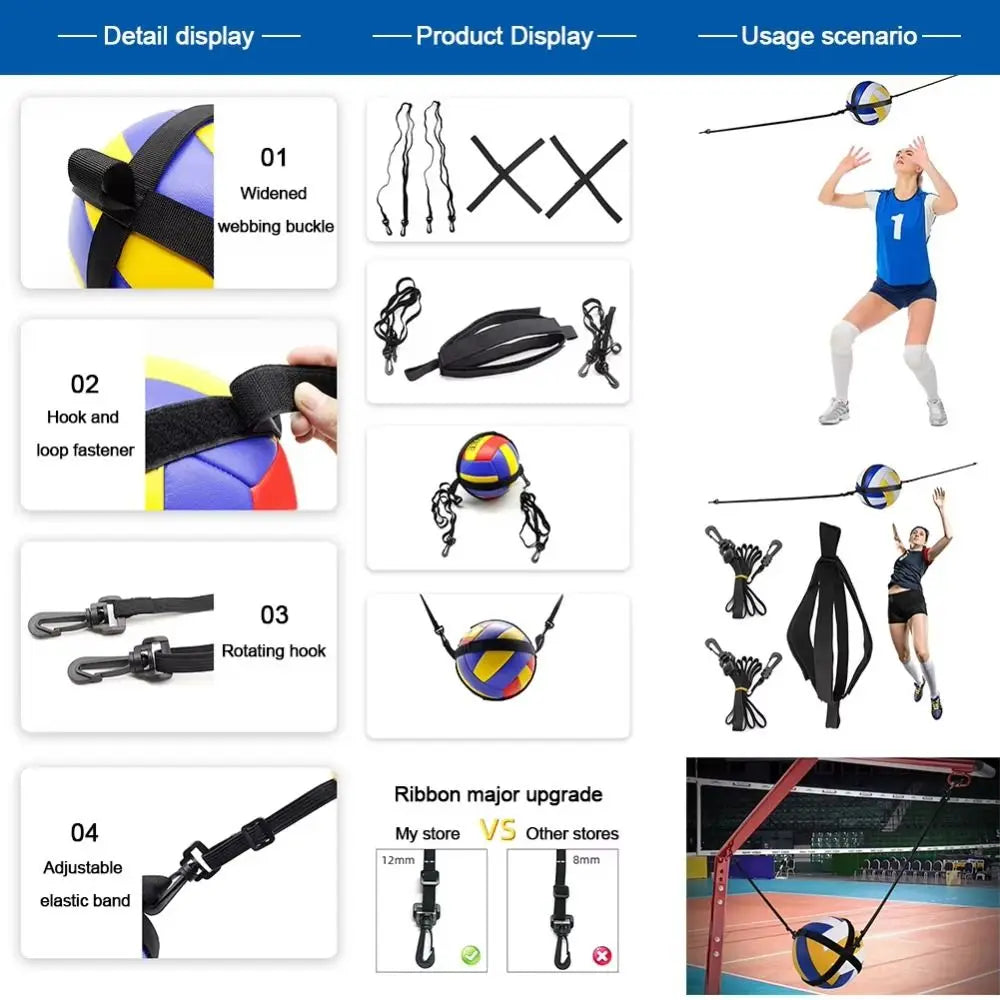 Elastic Volleyball Spike Trainer – Solo Serve Training Chain Volleyball Training Aid HIP