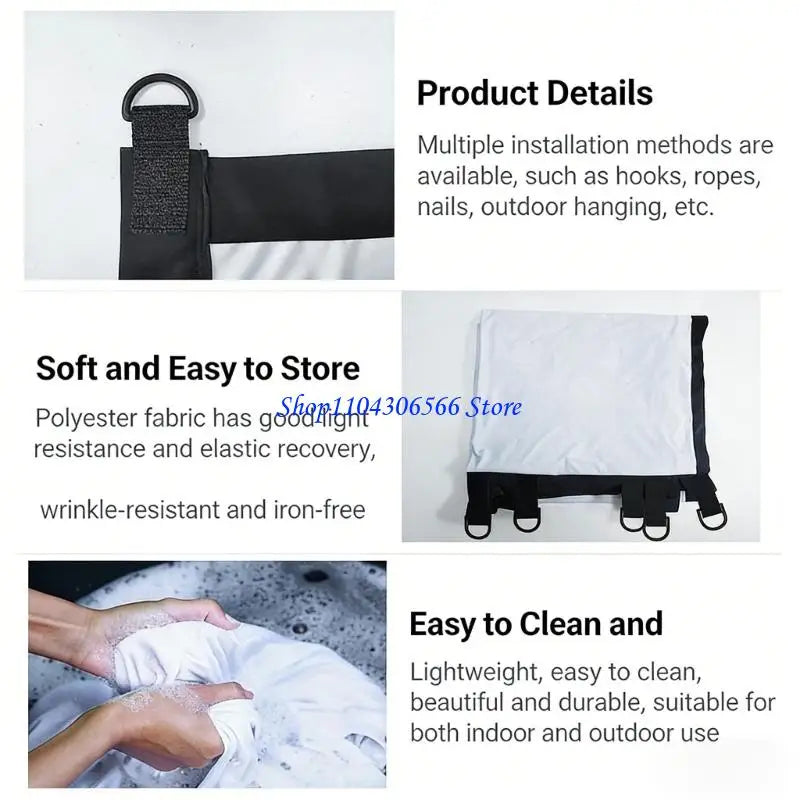 16:9 Portable Projection Screen 84–120in | D-Clip Setup Projection Screen HIP