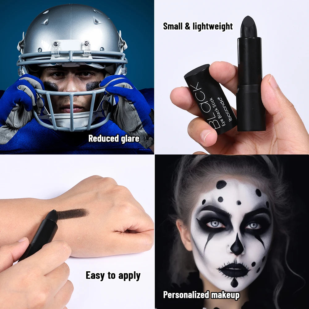 Black Cream-Blendable Face Body Paint Stick for Adults Children Eye Black Softball Football Baseball Sportsfor Halloween Makeup HIP