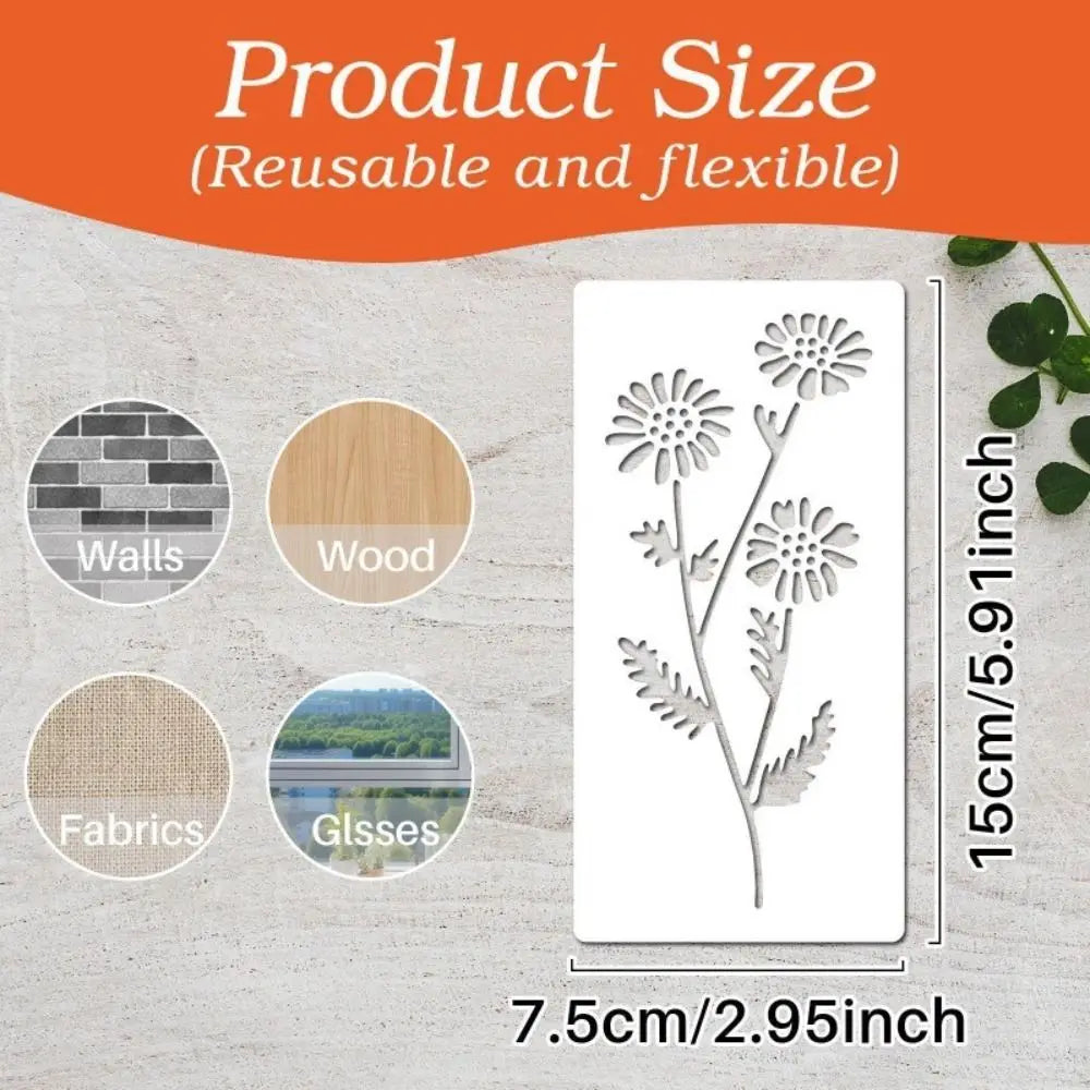 24-Piece Reusable Floral PET Painting Stencils for DIY Art DIY Painting Stencils HIP