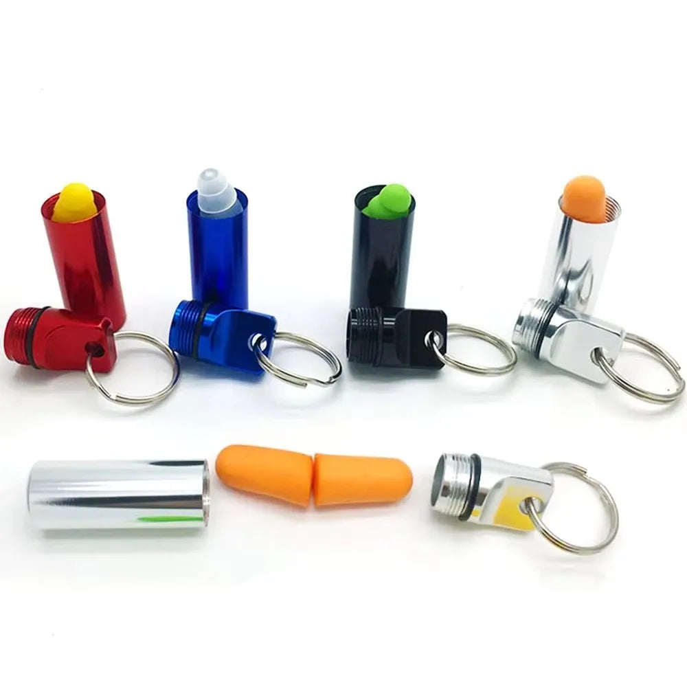 Aluminum Waterproof Pill Box Case with Keychain | Sealed Pill Storage Case HIP