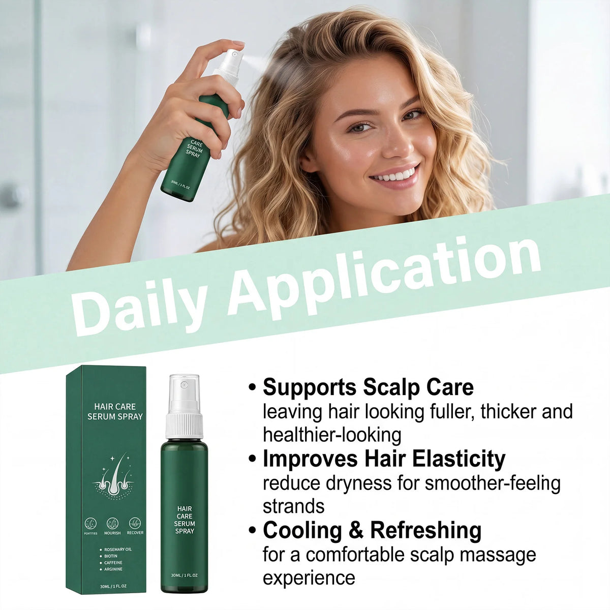 Rosemary Ginger Hair Serum Spray – Anti-Frizz & Nourishing Hair Serum Spray HIP
