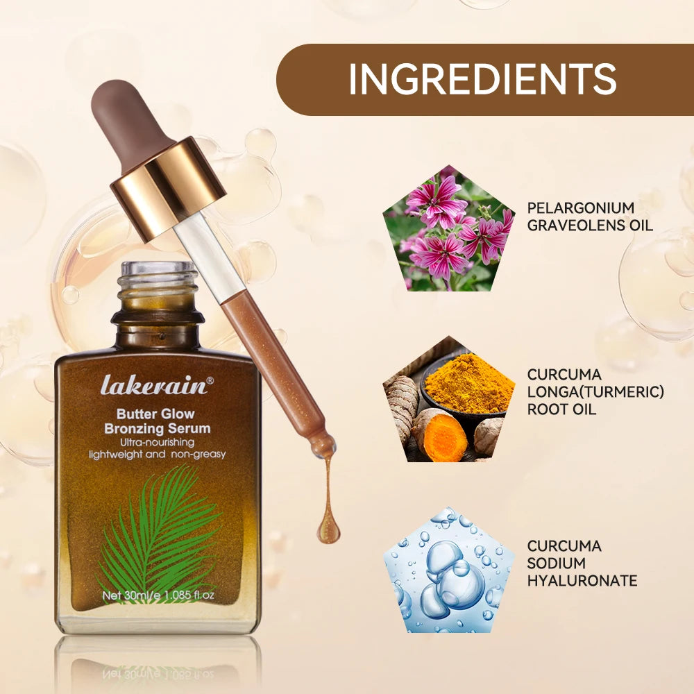 Butter Glow Bronzing Serum Bronzing Drops Innovative Nourishing Skincare Natural Sunkissed Complexion Radiant Sunkissed Glow HIP