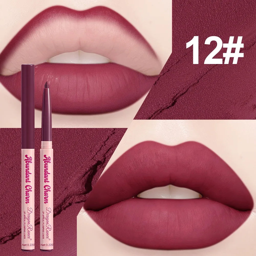 Matte Velvet Lip Liner Pencil Waterproof Precise Outline Lipstick Pen Shaping Plump Lips Contour Sexy Red Lasting Lip Makeup HIP 12