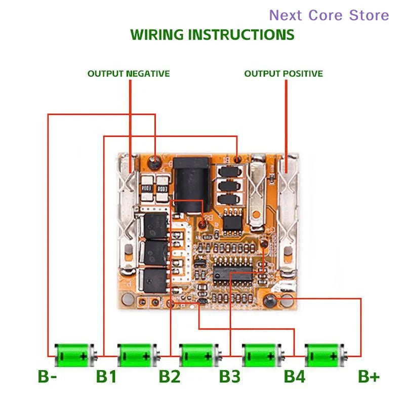 21V 50A Li-Ion BMS Protection Board for Electric Power Tools Battery BMS Module HIP