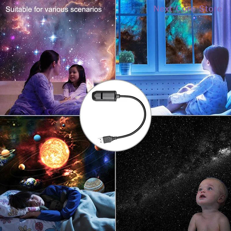 Galaxy Starry Sky USB Projector Lamp – 7 Pattern Slides Galaxy Projector Lamp HIP