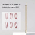 Gold Silver Doube Head Nail Art Magnets Strong Nail Magnetic Bar Nail Polish Gel Design Glitter Cate Eye Effect Manicure Tools HIP 1pc Gold