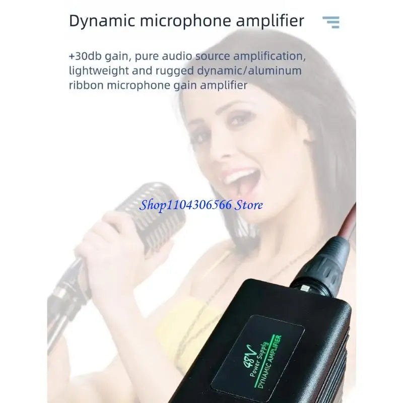 Dynamic Mic Amplifier +30dB Boost | XLR & 6.5mm Input Microphone Amplifier HIP