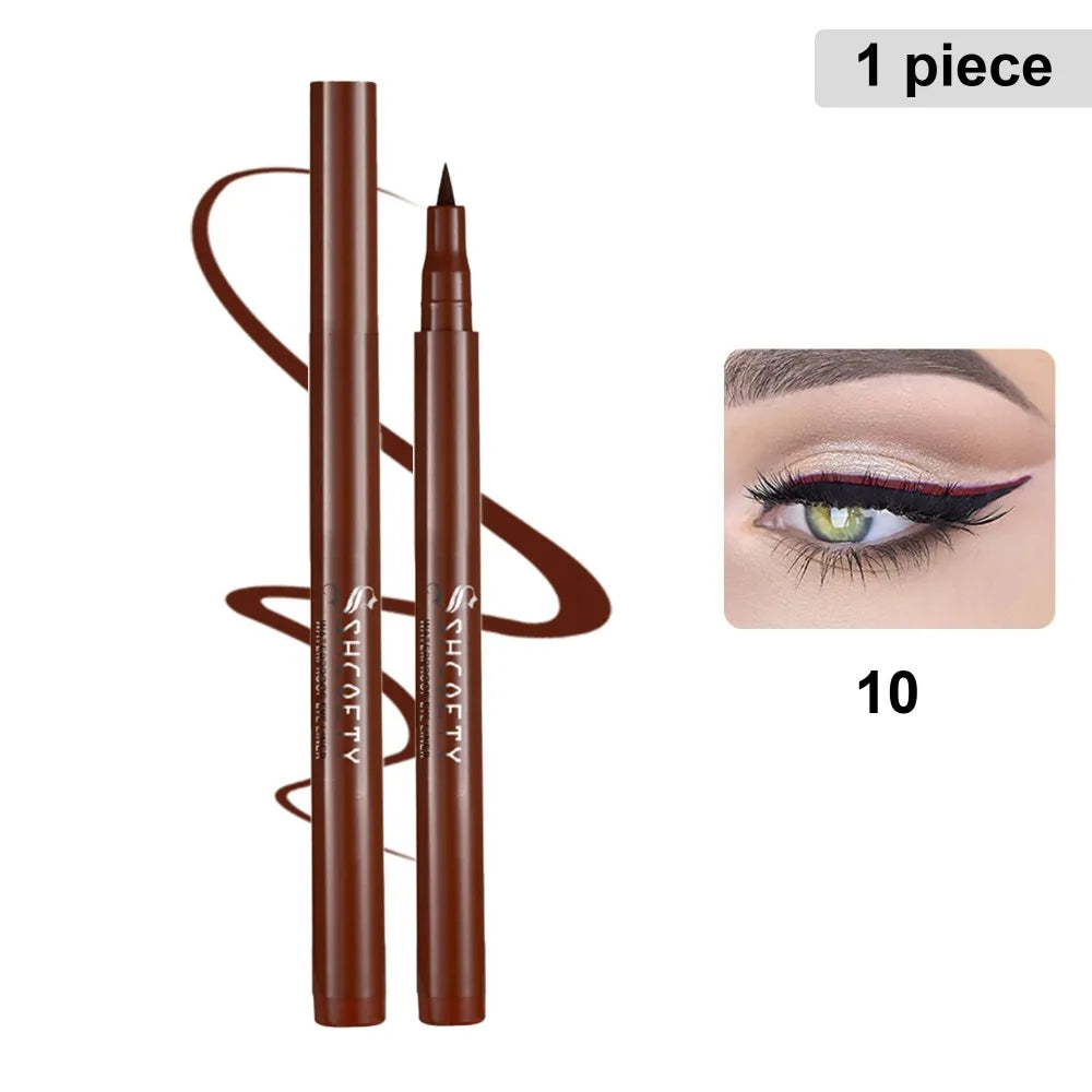 12 Colors Matte Liquid Eyeliner Rainbow Colorful Neon Eyeliner Pencil Pigmented Waterproof Smudge Proof Makeup For Women HIP 10