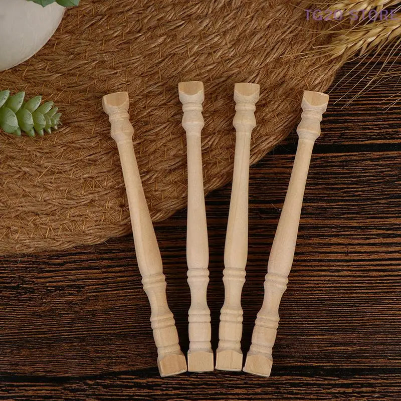4-Piece 1:12 Miniature Wooden Roman Pillars – Dollhouse Set Dollhouse Miniature Set HIP
