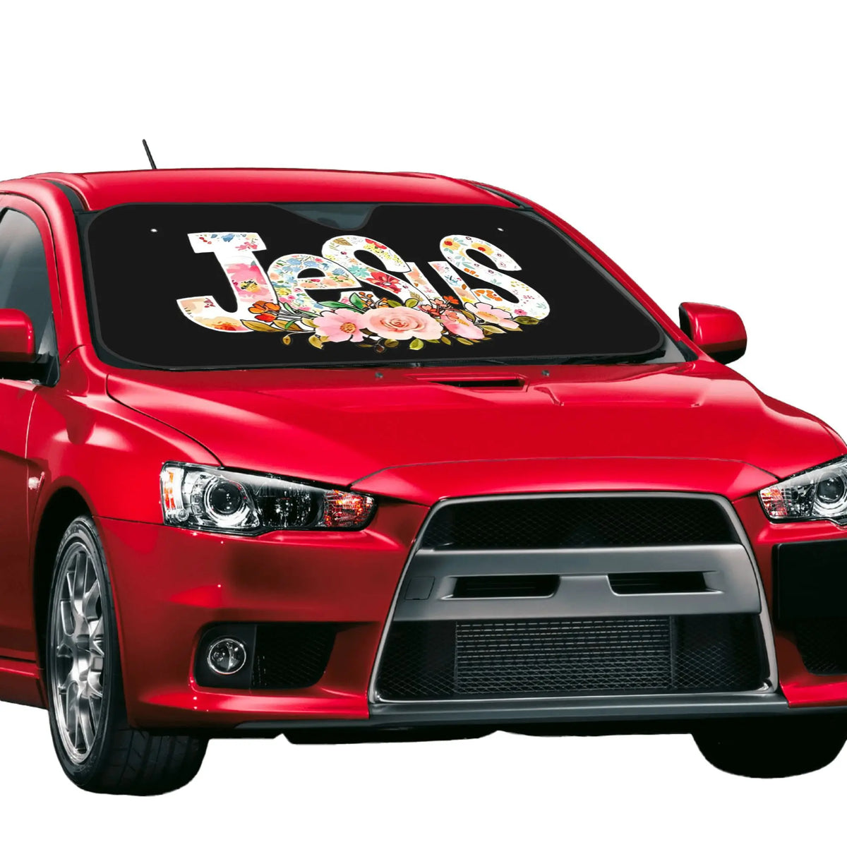 Floral Jesus Car Sunshade – UV & Scratch Resistant Windshield Car Windshield Sunshade HIP