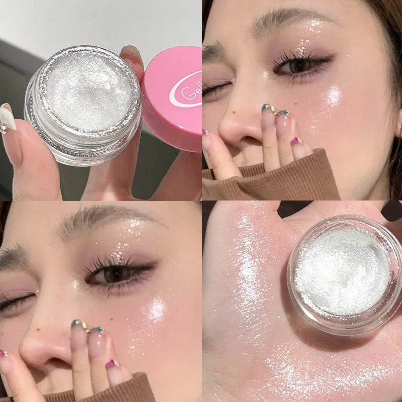 Pearl Glitter Mashed Potatoes Eye Shadow Gel Cream Liquid Highlighter Face Body Diamond Brighten Shimmer Natural Contour Makeup HIP 02