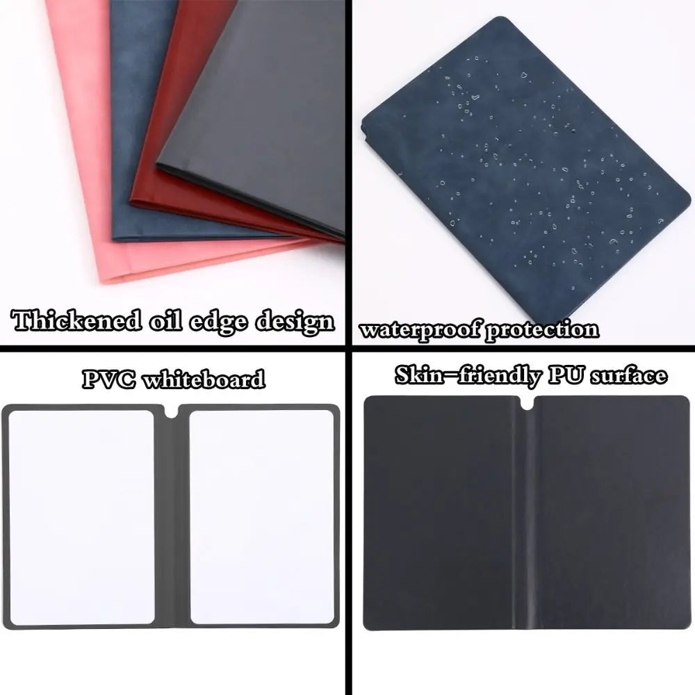 A5 Leather Reusable Whiteboard Notebook with Pen & Eraser Reusable Whiteboard Notebook HIP