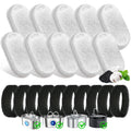 Pack of 8/12 Pet Water Fountain Filters Cat Dog Replacement Activated Carbon Filter Multiple Filtration Fit for 1.6L/2L/2.4L/3L HIP 10pcs D