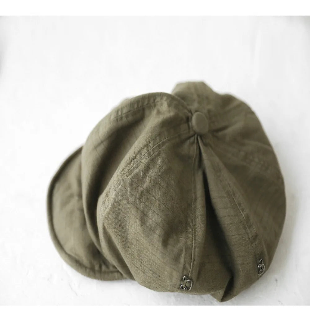 Retro Newsboy Flat Cap Beret – Herringbone Unisex Hat Newsboy Flat Cap HIP