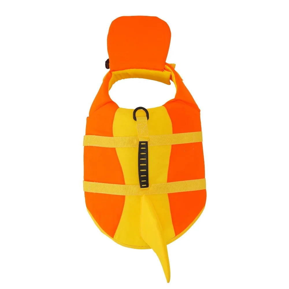 Shark Shape Dog Life Jacket – Flotation Swim Vest XS–XXL Dog Life Jacket HIP Orange XXL