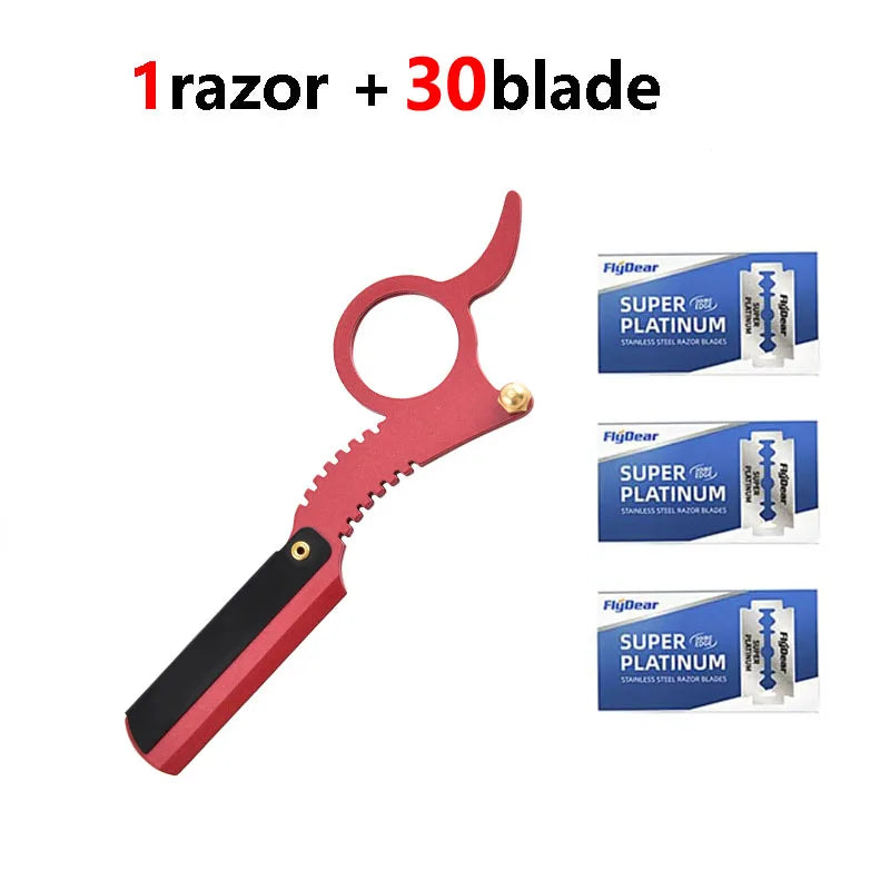 Stainless Steel Thumb Razor – Bald Head & Eyebrow Shaping Manual Thumb Razor HIP C619-1red 30blade