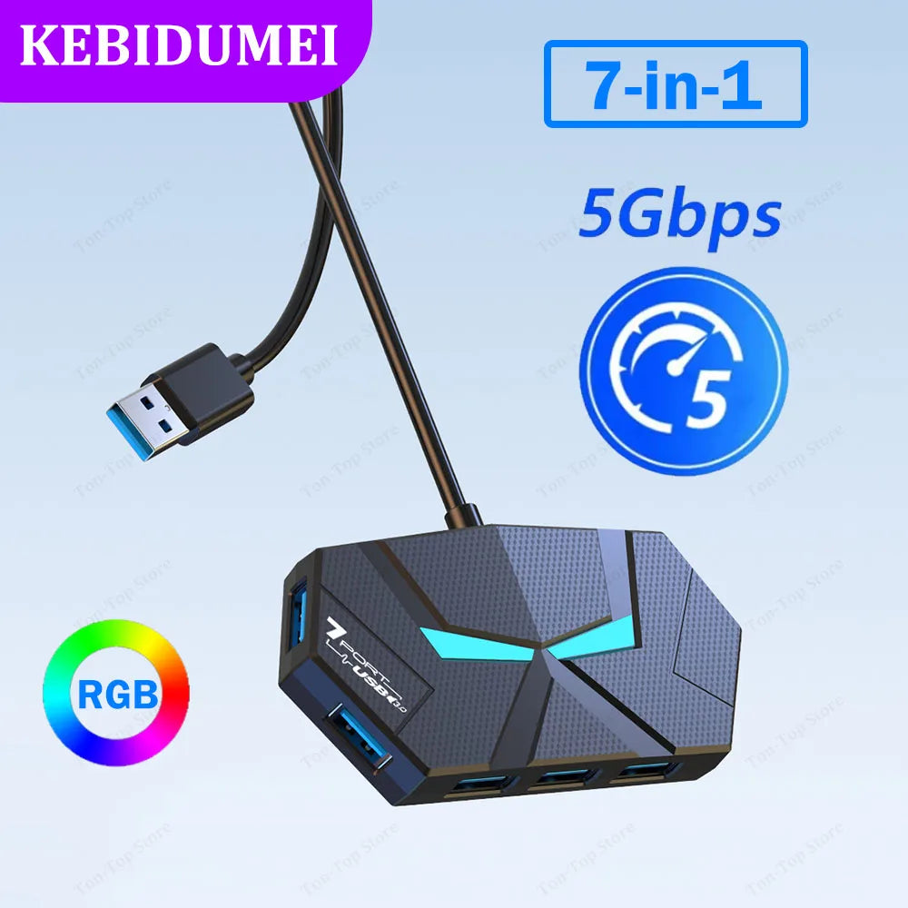 4/7-Port USB 3.0 Hub 5Gbps Docking Station – Type-C Power USB Hub HIP