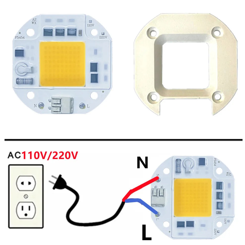 50W 70W 100W COB LED Chip AC 110V 220V – No Driver DIY COB LED Chip HIP