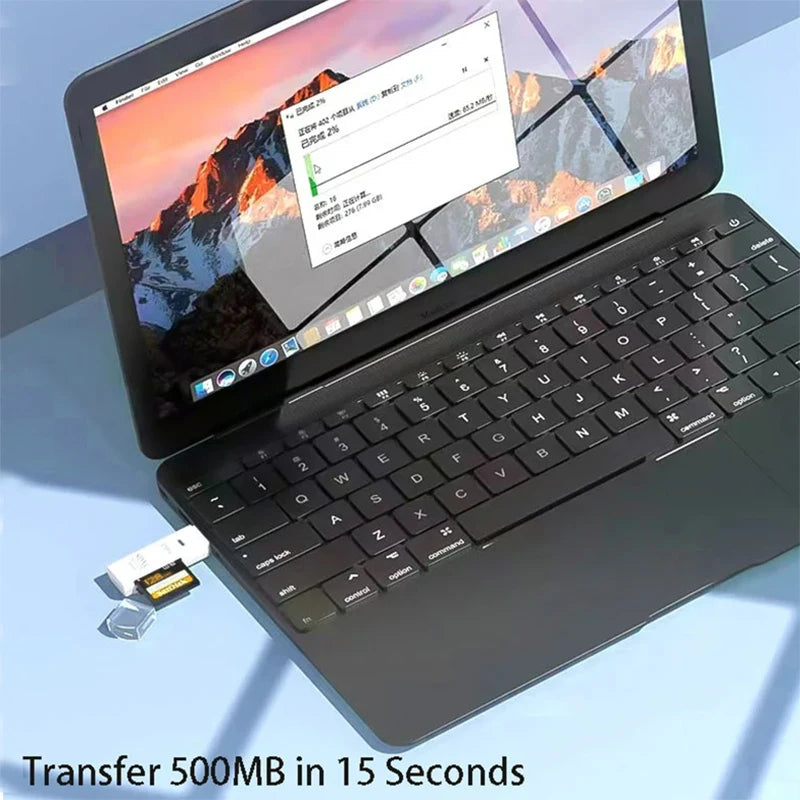 USB 3.0 SD & TF Card Reader – High-Speed Dual Slot Adapter USB Card Reader HIP