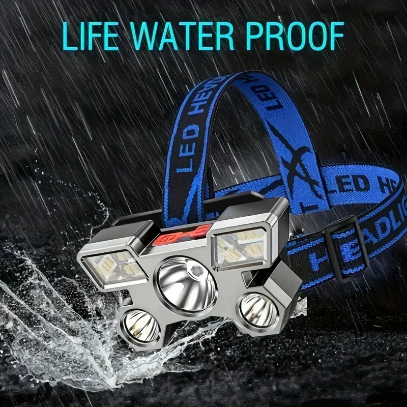 ESMARTER USB Rechargeable LED Headlamp – 4 Modes, Waterproof LED Headlamp HIP