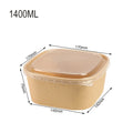 10-Pack Kraft Paper Lunch Boxes with Lids | Leakproof Bento Disposable Lunch Box HIP 1400ML