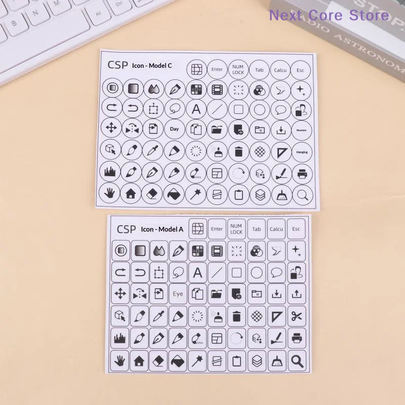 Clip Studio Paint CSP Shortcut Keyboard Stickers – PVC Keyboard Sticker HIP