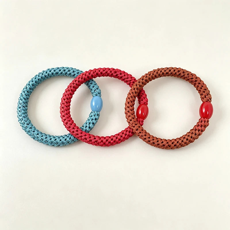 Weave High Elasticity Sports Rubber Band No Crease Non-slip Soft Hair Band For Sport Not falling & Women Ponytail Braiders Tool HIP 13-14-15-3Pc